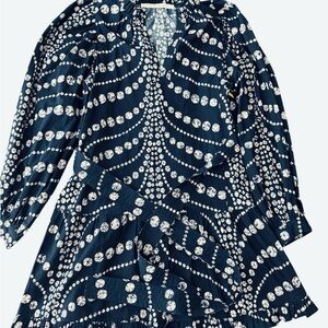 Marie Oliver Navy and White Dress